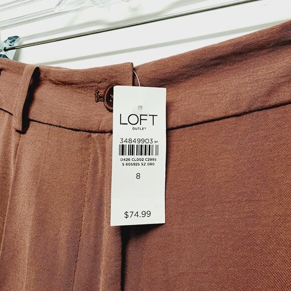 LOFT Outlet Womens Pants Tapered Leg Size 8 Rust Brown - Picture 7 of 10
